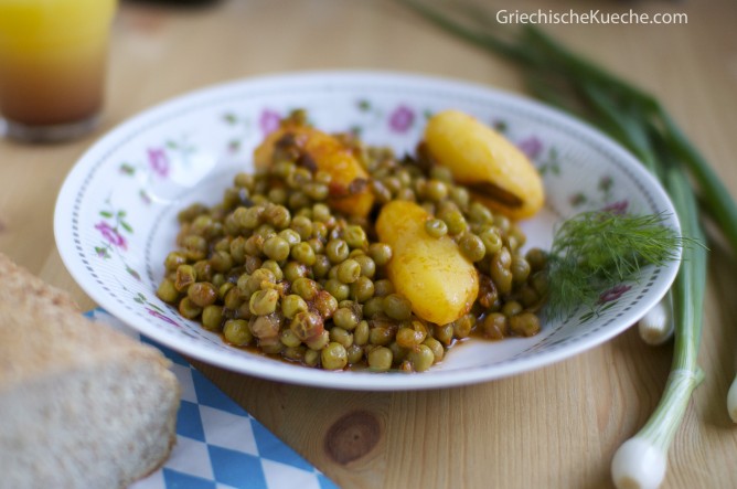 Erbsen mit Kartoffeln und Dill – Griechische Küche